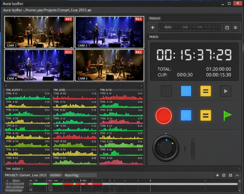 Aura IsoRec Interface - Multi-camera recording with timecode synchronization